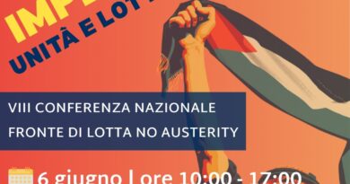Sabato 6 giugno 2026, Milano, VIII Conferenza nazionale del Fronte di Lotta No Austerity
