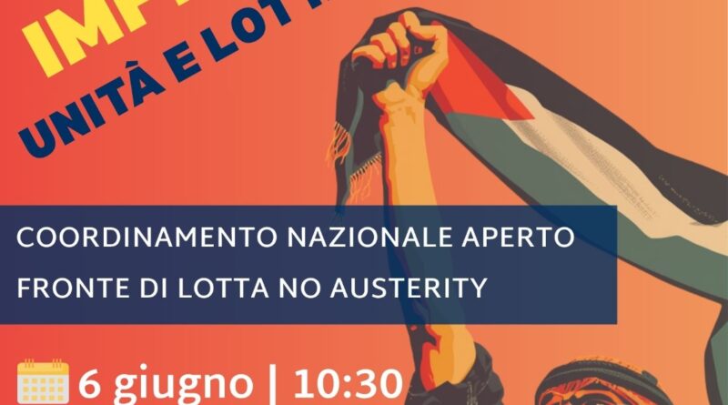 Milano, 6 giugno, riunione aperta del Coordinamento nazionale del Flna